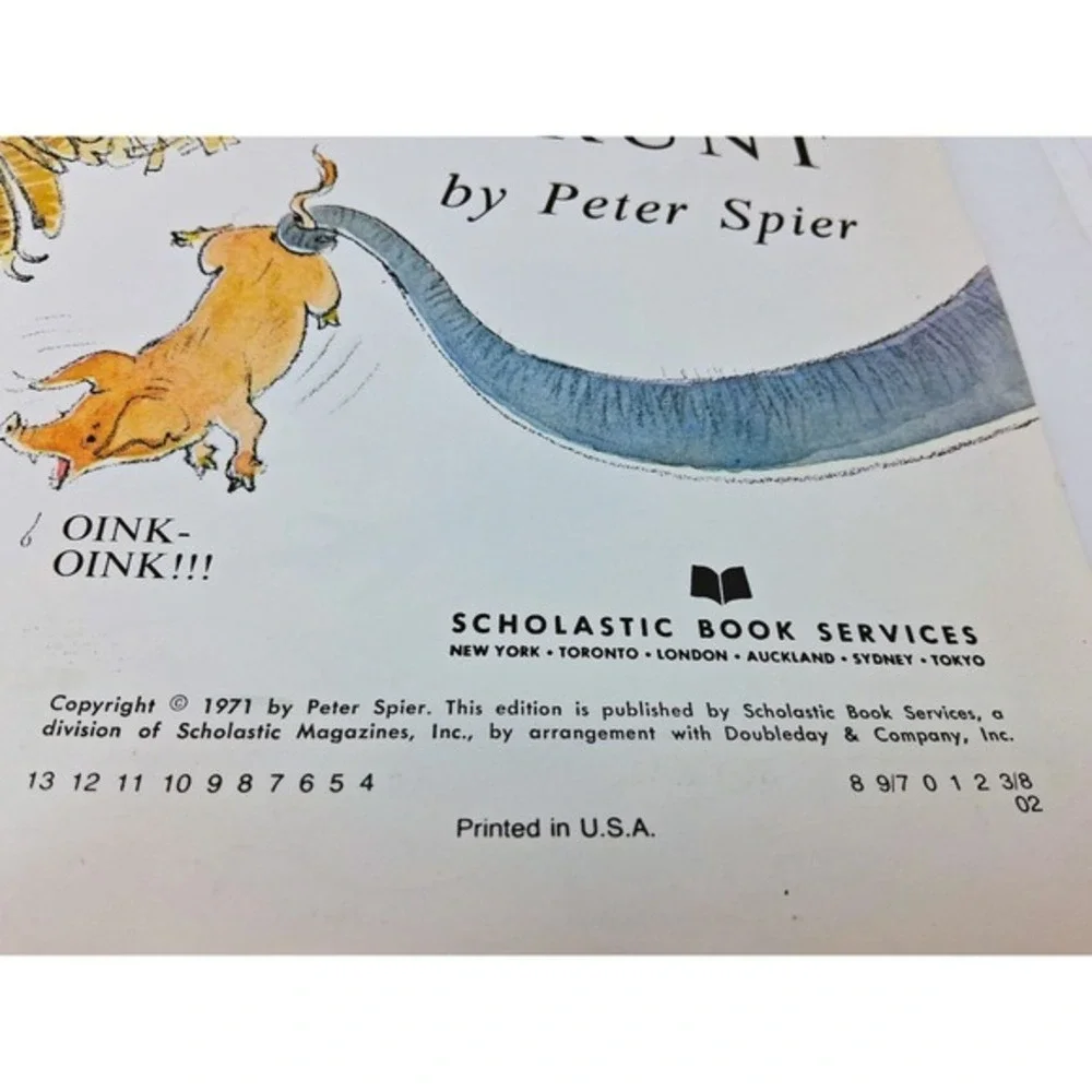 Vintage 1971 Gobble, Growl, Grunt -‎ Board book By Spier, Peter Scholastic Rare